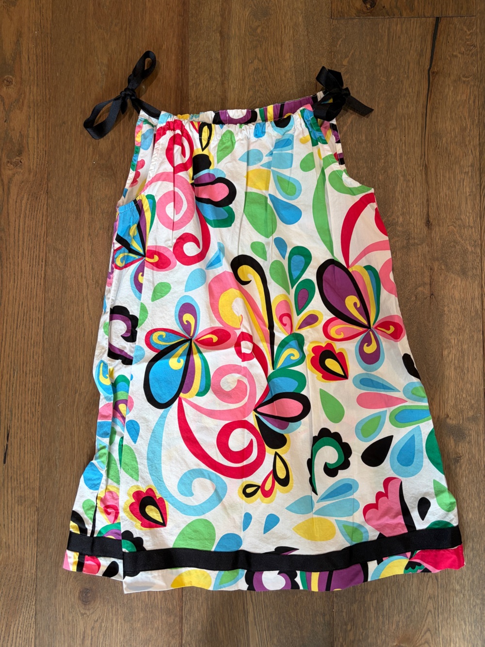Hanna Andersson Multicolor Floral Tie-Shoulder Skirt